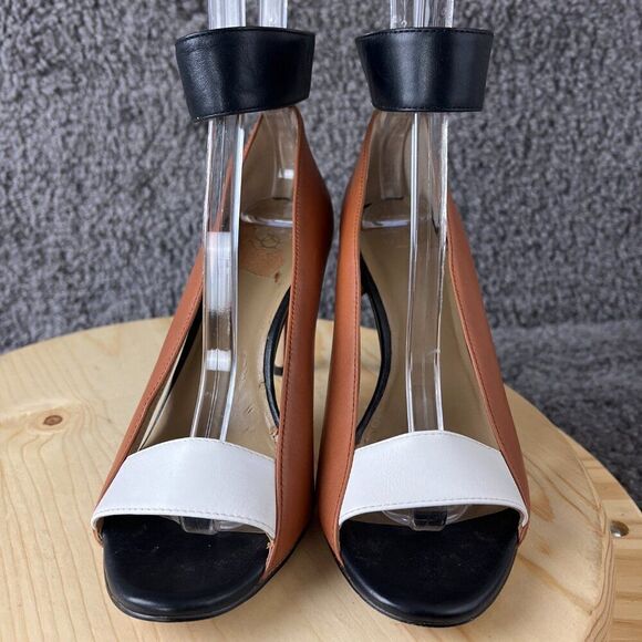 Ann Taylor Rian Pumps Womens 8.5 Genuine Leather Ankle Wrap Stiletto Heels - Picture 3 of 10